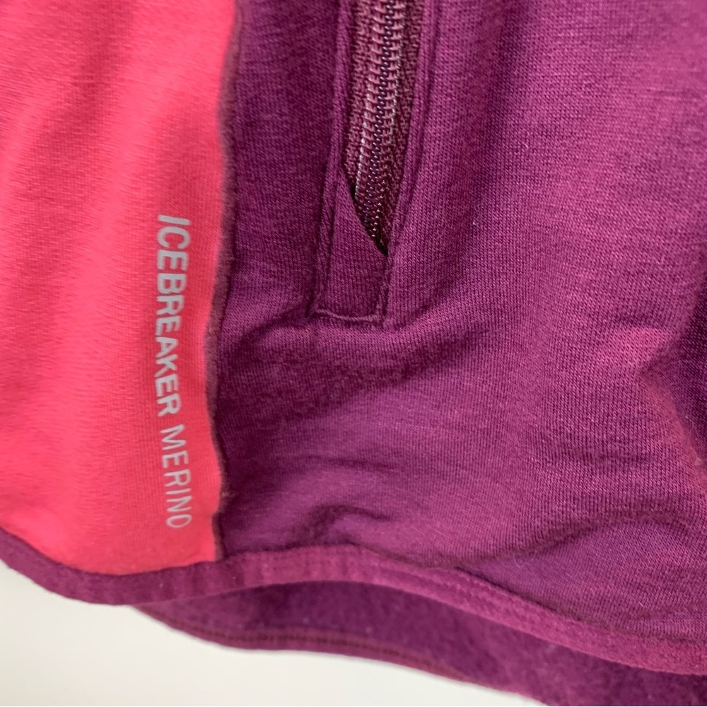 Icebreaker Ladies' XS Purple Pink Atom Merino GT Full Zip Sweater Wool Blend - Picture 5 of 11
